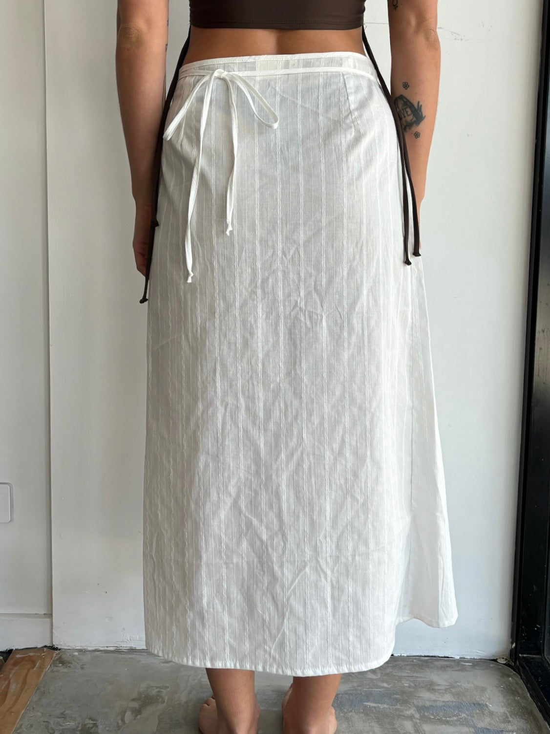 PRE ORDER Midi Wrap Skirt in White